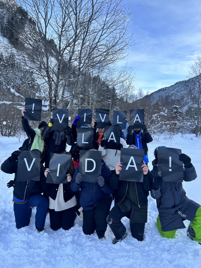 The team on a winter outing