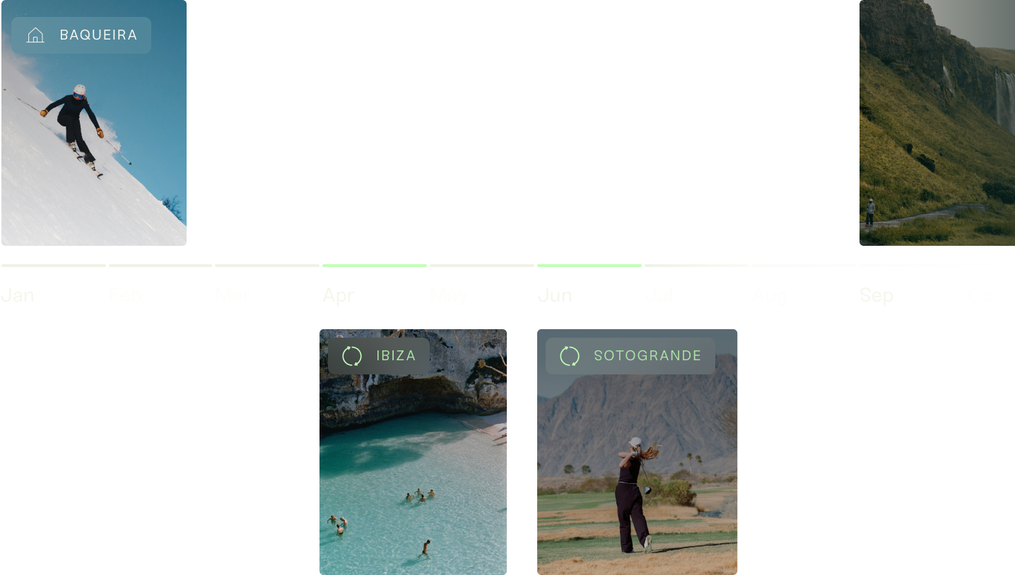 Exchange calendar connecting stays across homes in the Vivla network